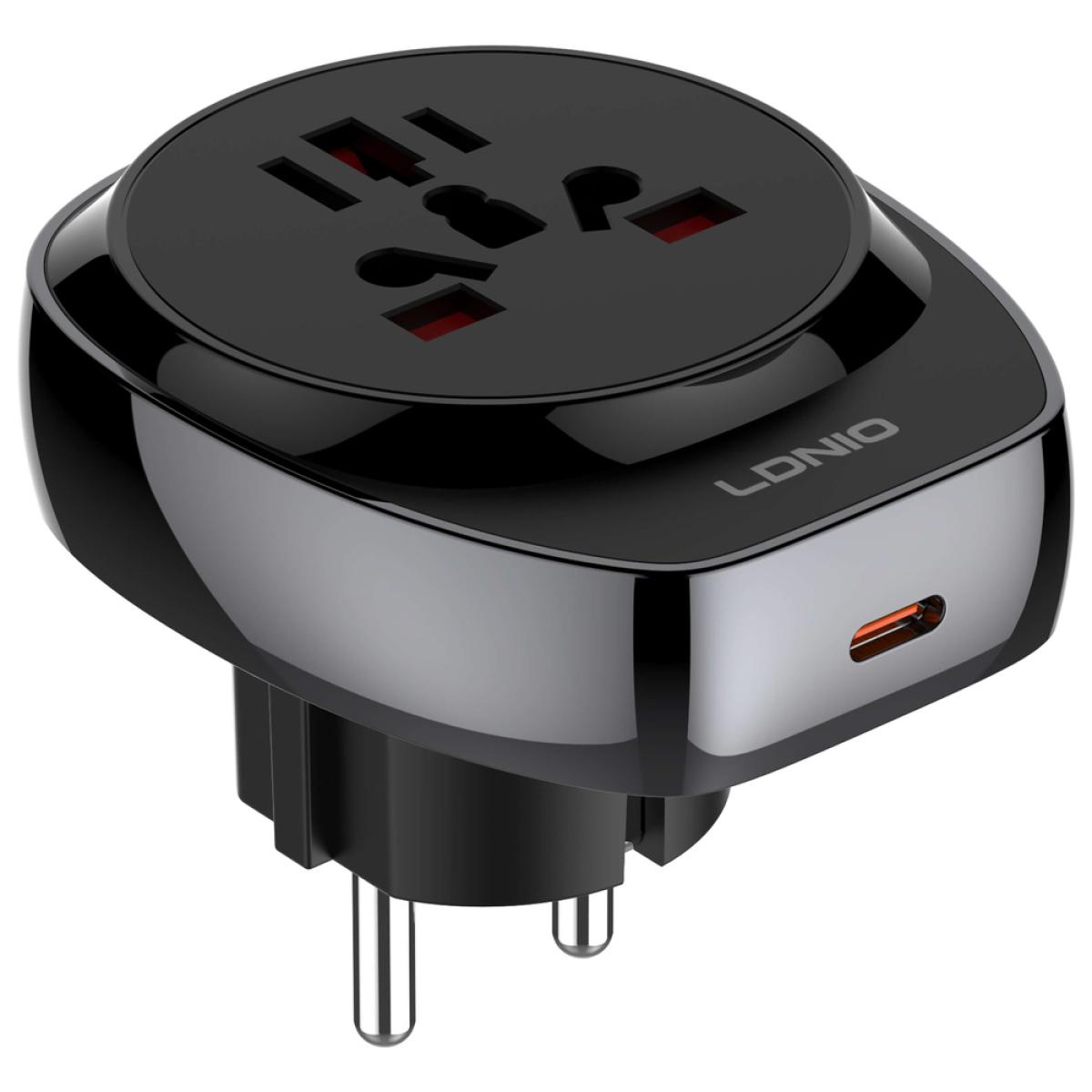 LDNIO Z10 20W Universal Travel Adapter with USB-C to USB-C Cable