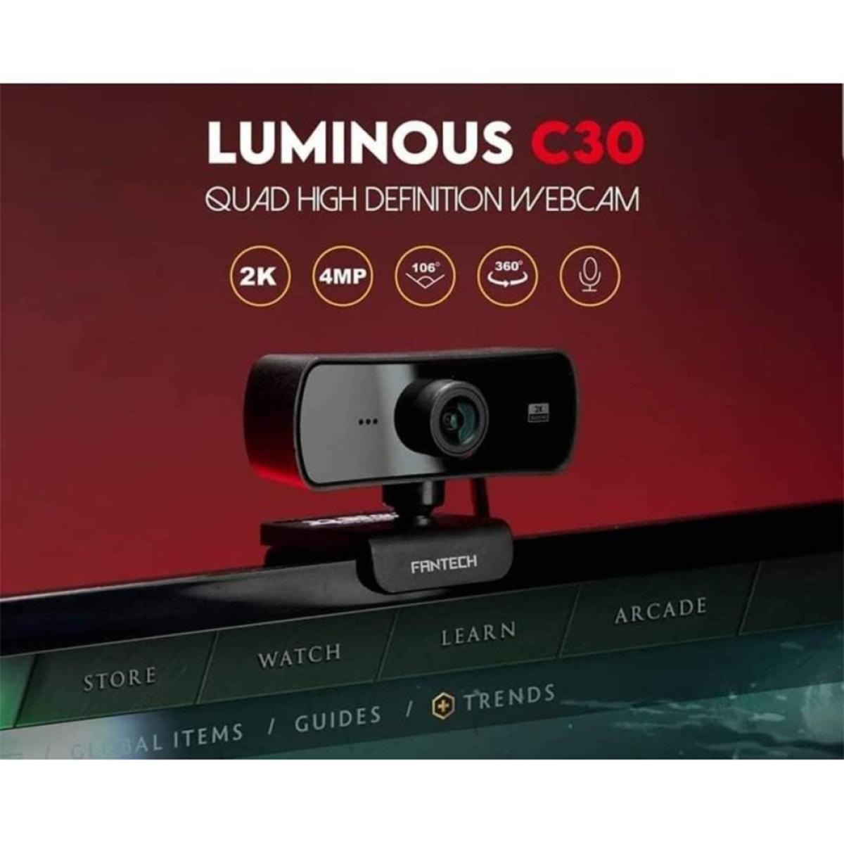 FANTECH LUMINOUS C30 2K QHD 4MP USB Webcam with Microphone FANTECH LUMINOUS C30 2K QHD 4MP USB Webcam with Microphone