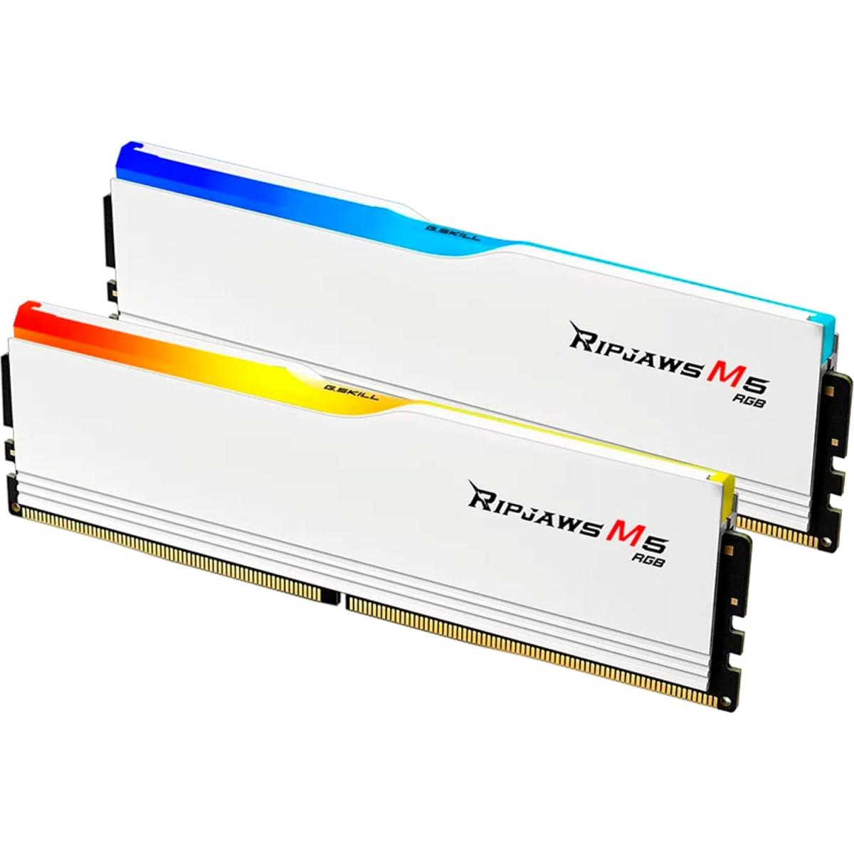 G.SKILL Ripjaws M5 RGB 32GB (2x16GB) DDR5 6000MT/s CL36 Memory Kit – White G.SKILL Ripjaws M5 RGB 32GB (2x16GB) DDR5 6000MT/s CL36 Memory Kit – White
