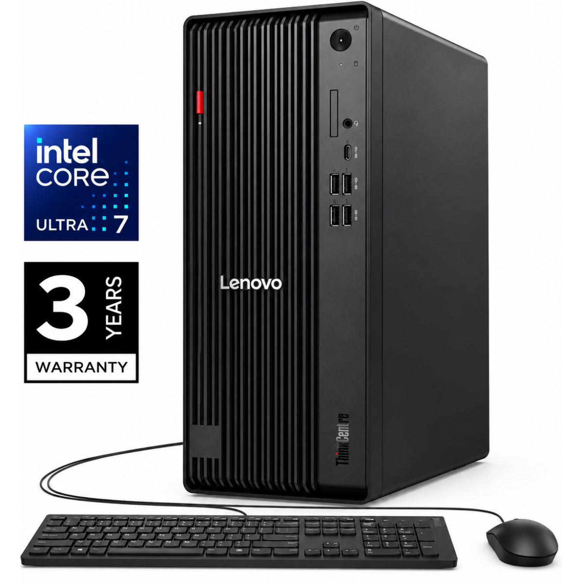 Lenovo ThinkCentre M70t Gen 6 Tower (2025) NEW Intel Core Ultra 7 265 vPro 20-Cores Next-level AI Business Tower Desktop w/ 3 Years Warranty - Black
