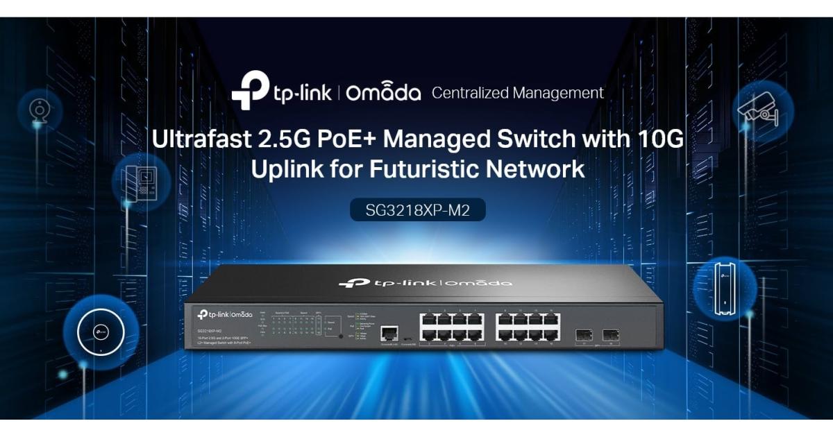 تي بي لينك اومادا SG3218XP-M2 | 16 منفذًا متعدد Gig 2.5G PoE Switch، 2x10GE SFP+ Port، 8 PoE+ Port@240W | L2+ الإدارة الذكية | دعم أومادا SDN | التوجيه الثابت والتطفل IGMP وميزات الأمان الوفيرة