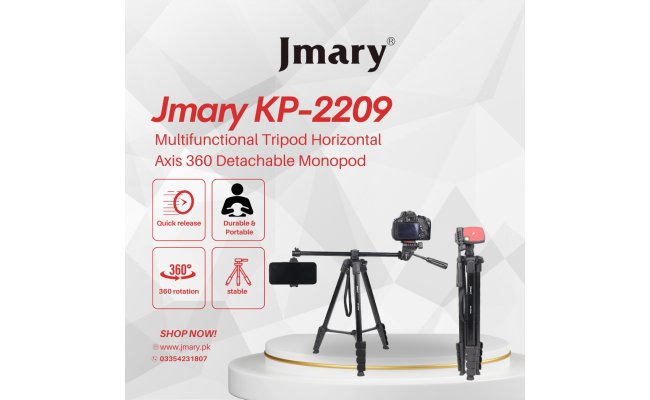 JMARY KP-2294 179cm 4-section Adjustable Monopod Multi-Function Panoramic Photography Tripod - Black