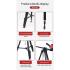 JMARY KP-2294 179cm 4-section Adjustable Monopod Multi-Function Panoramic Photography Tripod - Black