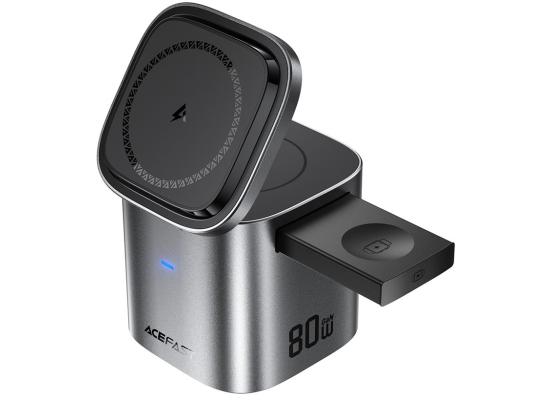 ACEFAST Z9 80W 6-in-1 GaN Desktop Charging Station Multi-Function Fast Charger Adapter Built-In USB-C Cable, EU Plug product thumbnail 2