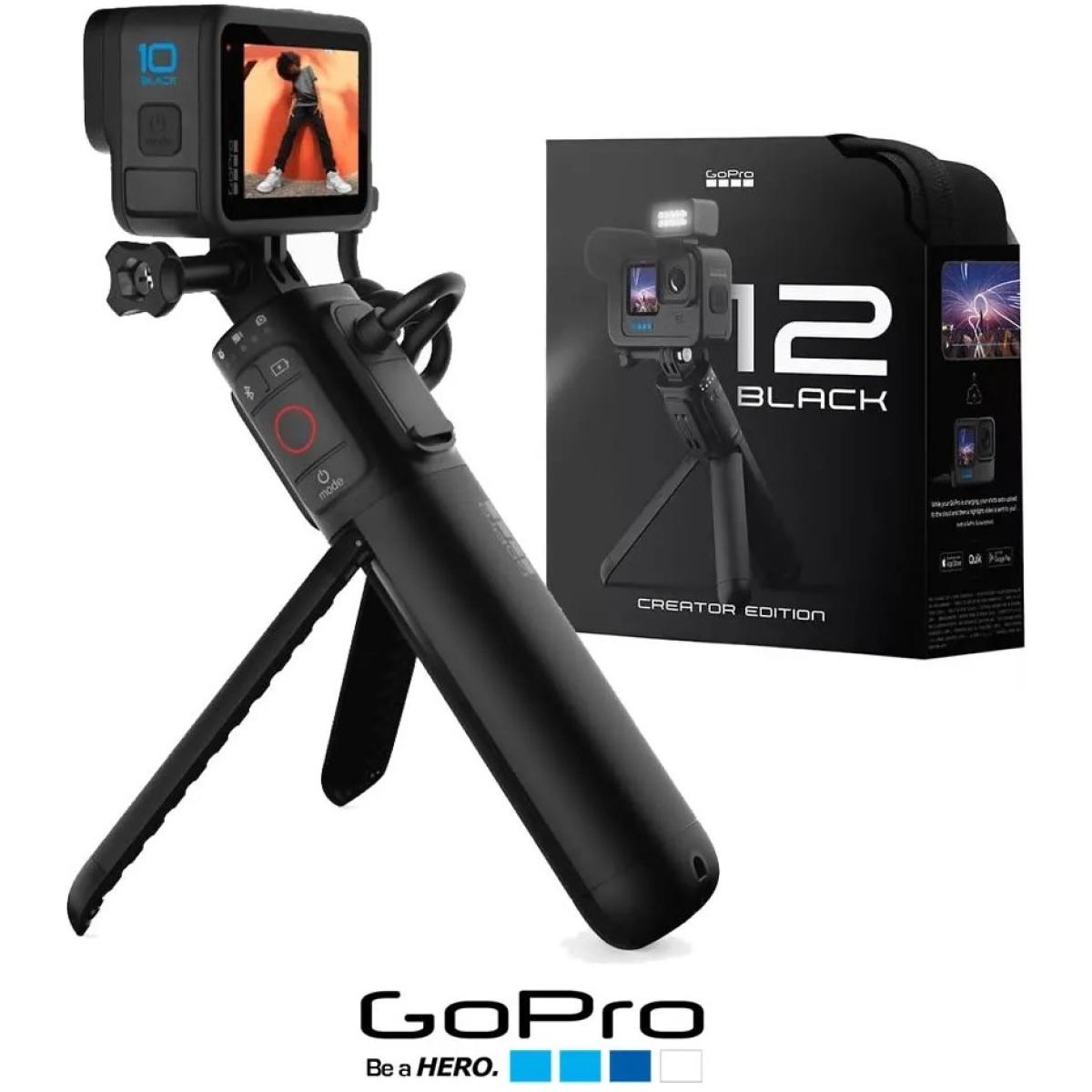 GoPro HERO12 Black Creator Edition - Includes HERO12 Black, Volta (Battery Grip, Tripod, Remote), Media Mod, Light Mod, Enduro Battery, and Carrying Case