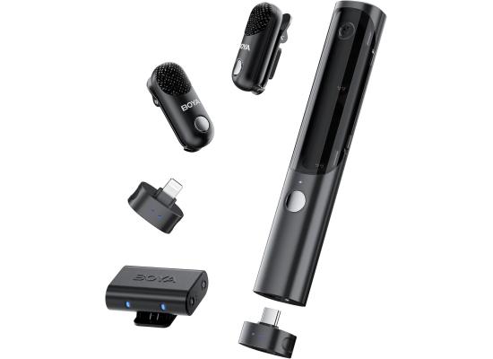 BOYA Magic-02 (USB-C/Lightning/3.5mm) Wireless Lavalier Microphone, 30Hrs Battery,328FT LOS Range,Safety Track&Limiter,4-in1 Mini Lapel Wireless Mic for Android iPhone Camera Laptop PC, Ai Noise Reduction for TikTok YouTube product thumbnail 2