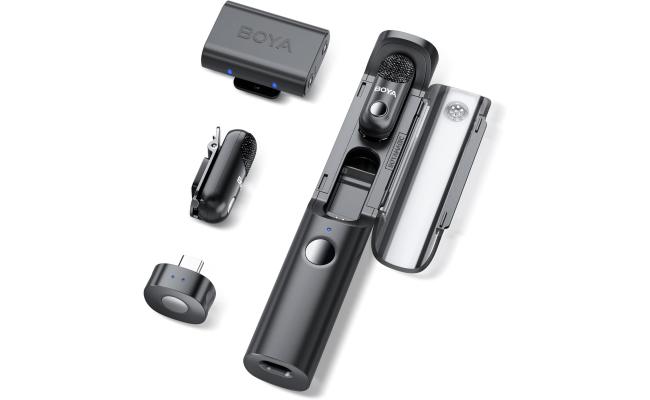 BOYA Magic-03 Wireless Lavalier Microphone, 30Hrs Battery,328FT LOS Range, Safety Track &Limiter, Portable Wireless Mini Lapel mic for USB Type-C Android iPhone 16/15 Camera Camcorder Vlog Podcast