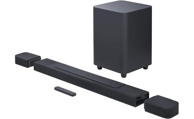 JBL BAR 1000 7.1.4-CH Soundbar with Speakers & Wireless Subwoofer, BT 5.0/ USB, Wi-Fi with AirPlay, DTS X & Multibeam, 880W Output Power, HDMI eARC with 4K Pass, Black