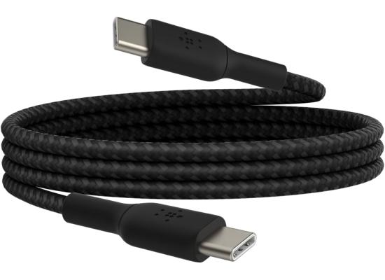 Belkin BoostCharge Braided USB-C to USB-C Cable (1M/3.3ft) for iPhone 16, iPhone 16 Pro, iPhone 16 Pro Max, Galaxy S25, S24, Note, Pixel 9 & 8, iPad Pro, Nintendo Switch 2 & More - Black