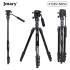 Jmary Professional 2 in 1 Tripod & Monopod KT285+NB50 with Fluid Hydraulic Head, Adjustable Height MAX. 175cm, Compact Foldable 44.5cm, Heavy Duty Stable Stand - Black