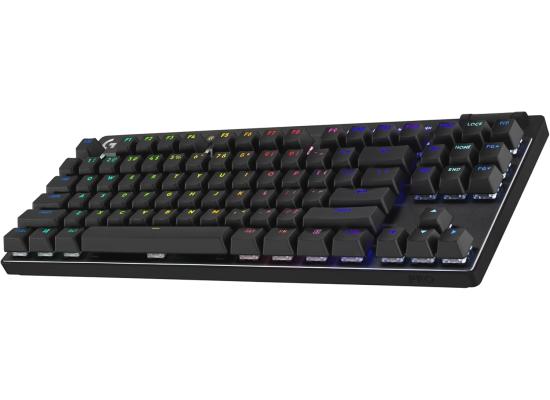 Logitech G PRO X TKL LIGHTSPEED Wireless Gaming Keyboard, Ultra-Portable Tenkeyless Design, Lightsync RGB Backlit, PBT Keycaps, Tactile Switches (GX Brown), BT/USB, US INTL Layout, Black
