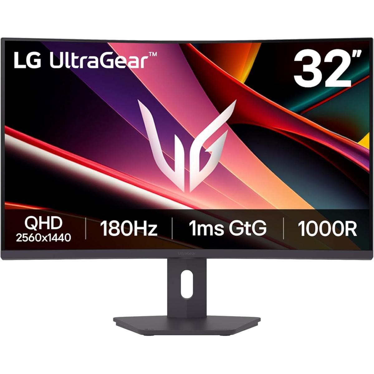LG UltraGear 32G600A G6 32" Curved 1000R 2K QHD 180Hz 1ms HDR 10 sRGB 99% AMD FreeSync Borderless Design w\/2x HDMI 1x Display Port - Black