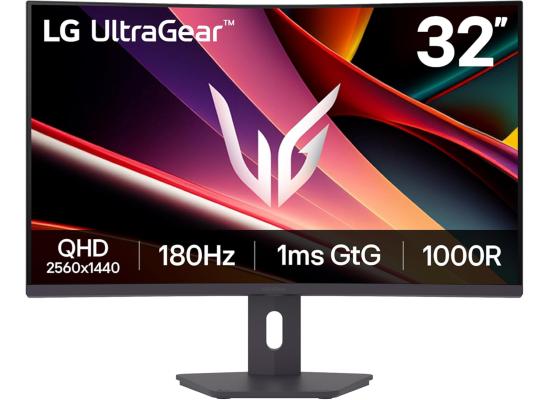 LG UltraGear 32G600A G6 32" Curved 1000R 2K QHD 180Hz 1ms HDR 10 sRGB 99% AMD FreeSync Borderless Design w/2x HDMI 1x Display Port - Black
