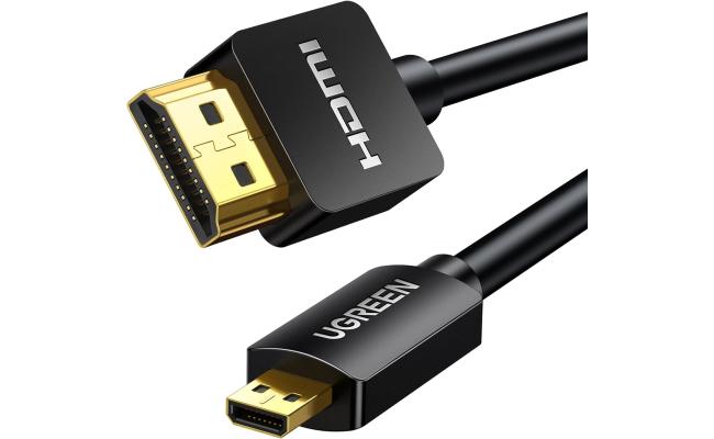 UGREEN Micro HDMI to HDMI Cable Adapter 4K 60Hz Ethernet Audio Return Channel Compatible with GoPro Hero 7/6 Raspberry Pi 5 Retroid Pocket 3+/3 Yoga 3 B500 Camera Video Capture Card 3FT