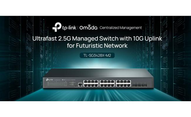 TP-Link JetStream TL-SG3428X-M2 | 24 Port Multi-Gigabit L2+ Managed Switch | 24 x 2.5 Gig Ethernet Ports, 4 x 10 Gig SFP+ Ports | 10 G Bandwidth | Support Omada SDN