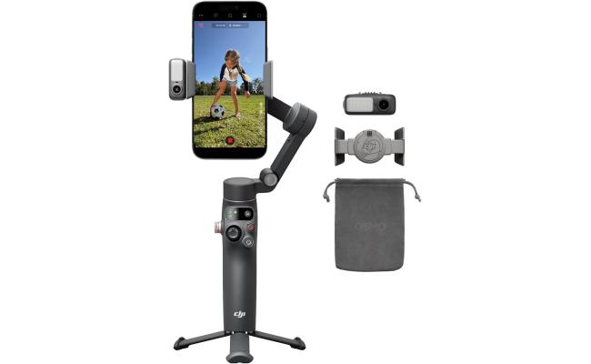 DJI Osmo Mobile 8 Gimbal Stabilizer for Phone, AI Native Tracking with Audio & Lighting, 360° Pan Rotation, Built-in Extension Rod & Tripod, 10h Battery, Extension Rod, Robust 3-Axis Stabilization