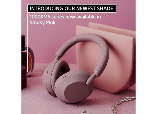 Sony XM5 Wireless Noise Canceling Bluetooth Headphone, Magnificent Sound, 30 Hour Battery Life, 32.81 ft Effective Range, 2.4 GHz Band Frequency, Detachable Cord, Closed Dynamic - Smoky Pink