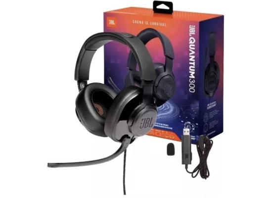 JBL Quantum 300 - Wired Over-Ear Gaming Headphones with JBL Quantum Engine Software Foam Ear Cushions 3.5 mm & USB Adapter- Black product thumbnail 2