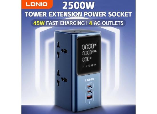 LDNIO SC2 Universal 4AC Outlets Power Strip Surge Protector Extension Wire With Led Screen for Home and Office product thumbnail 2