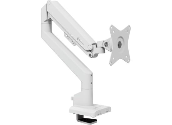 Arozzi Alzare Neo Gas Spring Single Monitor Arm Support up to 9KG 360° Screen Rotation Adjustable Height & Full Motion - White