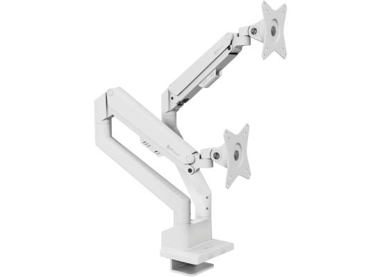 Arozzi Alzare Neo Duo Gas Spring Dual Monitor Arm Support up to 9KG 360° Screen Rotation Adjustable Height & Full Motion - White