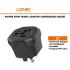 LDNIO Z7 Universal Travel Adapter with Power Strip | 4-in-1 International Plug Converter (UK, US, EU, AU) | 2500W Surge Protected Power Socket | Compact & Child-Safe