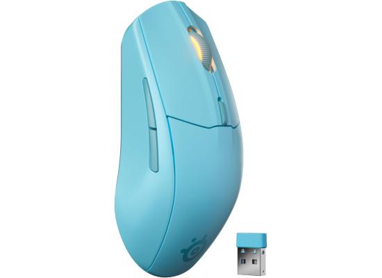 SteelSeries Rival 3 Wireless Gen 2 Gaming Mouse 2.4GHz and Bluetooth 18000 DPI TrueMove Air Optical Sensor 60 Million Click Durability Light-Weight 100% PTFE Feet , Aqua