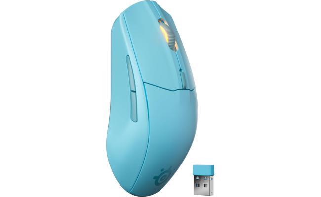 SteelSeries Rival 3 Wireless Gen 2 Gaming Mouse 2.4GHz and Bluetooth 18000 DPI TrueMove Air Optical Sensor 60 Million Click Durability Light-Weight 100% PTFE Feet , Aqua