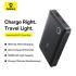 Baseus EnerFill FP11 10000mAh 15W Fast Charging Power Bank with Dual USB-A and Type-C Output , Air-Travel Friendly Design, Multiple Safety Protections - Black