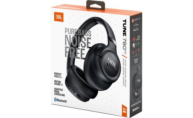 JBL Tune 780 NC Wireless Over-Ear Bluetooth Headphones with Adaptive Noise-Cancelling Technology, Smart Ambient, 76-Hour Battery Life and Google Fast Pair/Microsoft Swift Pair, Black