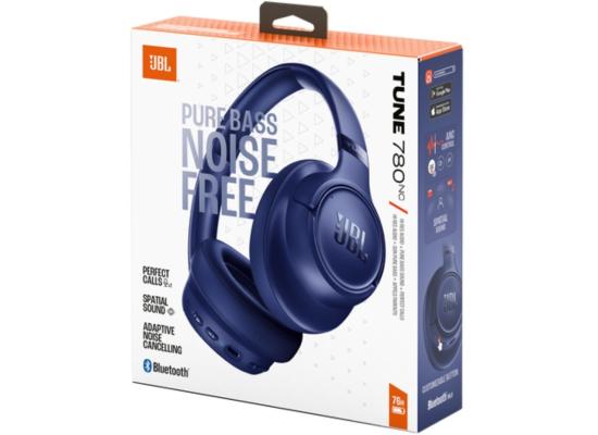 JBL Tune 780 NC Wireless Over-Ear Bluetooth Headphones with Adaptive Noise-Cancelling Technology, Smart Ambient, 76-Hour Battery Life and Google Fast Pair/Microsoft Swift Pair, Blue