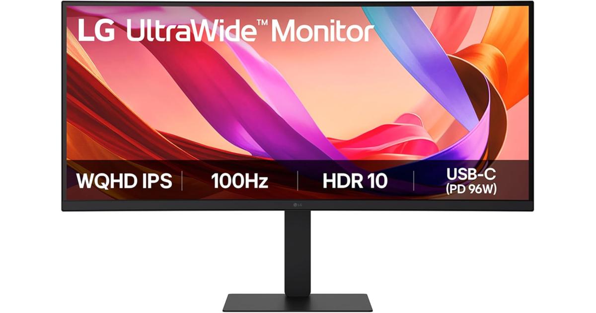LG 34U650A-B 34" IPS Curved 3800R UltraWide™ QHD HDR 10 Adjustable Stand ALL-in-One USB C 96w DP & 2x 7w Speakers - Black
