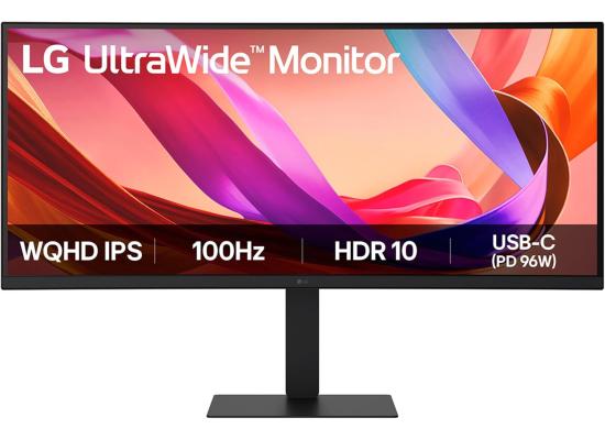 LG 34U650A-B 34" IPS Curved 3800R UltraWide™ QHD HDR 10 Adjustable Stand ALL-in-One USB C  96w DP & 2x 7w Speakers - Black