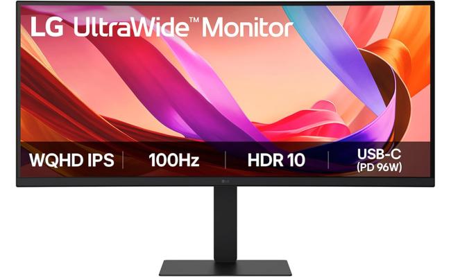 LG 34U650A-B 34" IPS Curved 3800R UltraWide™ QHD HDR 10 Adjustable Stand ALL-in-One USB C  96w DP & 2x 7w Speakers - Black