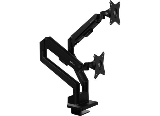 Arozzi Alzare Neo Duo Gas Spring Dual Monitor Arm Support up to 9KG 360° Screen Rotation Adjustable Height & Full Motion - Black