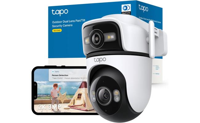 TP-Link Tapo C545D 2K 3MP Dual Lens Outdoor Camera,Security Camera with Smart Tracking,Smart AI Outdoor Camera,CCTV,Night Vision,IP66,2 Way Audio,No Hub,Alexa,Google Home,Flexible Storage,No Monthly fee