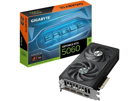 GIGABYTE GeForce RTX 5060 EAGLE OC Graphics Card, 8GB GDDR7 128-Bit Memory, 2550 MHz Core Clock, 28 Gbps Memory Clock, PCI-Express 5.0