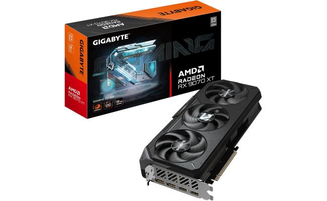 GIGABYTE Radeon RX 9070 XT GAMING OC Graphics Card, 16GB GDDR6 256-Bit Memory, 3060 MHz Boost Clock, 20 Gbps Memory Clock, 4096 Stream Processors, PCI-Express 5.0