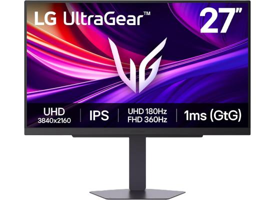 LG Ultragear G8 27G810A 27" IPS 4K UHD Dual Mode (4K 180Hz or FHD 360Hz) 1ms HDR400 130% sRGB HDMI 2.1 G-SYNC Compatible , Black