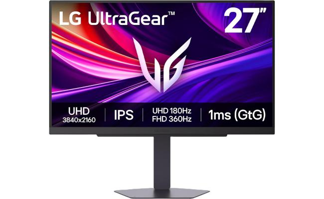 LG Ultragear G8 27G810A 27" IPS 4K UHD Dual Mode (4K 180Hz or FHD 360Hz) 1ms HDR400 130% sRGB HDMI 2.1 G-SYNC Compatible , Black