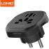 LDNIO Z7 Universal Travel Adapter with Power Strip | 4-in-1 International Plug Converter (UK, US, EU, AU) | 2500W Surge Protected Power Socket | Compact & Child-Safe