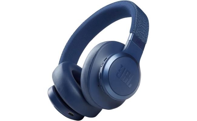 JBL Live 660NC Adaptive Noise Cancelling Over-Ear Bluetooth 5.0 Up to 50H Battery Speed Charge Ambient Aware Voice Assistant integration TalkThru - Blue