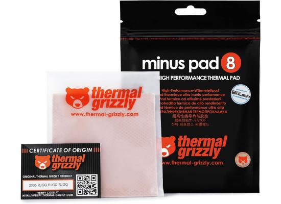 Thermal Grizzly TG-MP8 Minus Pad 8 High Performance Thermal Pad, High Thermal Conductivity, High Compressibility, 100x100x0.6mm Dimension