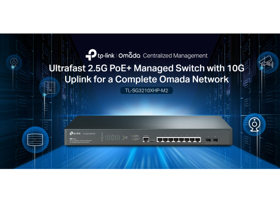 TP-Link TL-SG3210XHP-M2 | Jetstream 8 Port Multi-Gigabit L2+ Managed PoE Switch | 8 PoE+ Port @240W, 2 x 10G SFP+ Slots | 2.5G Bandwidth | Omada SDN Integrated | IPv6
