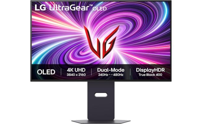 LG Ultragear 32GS95UV 32" OLED 4K UHD Dual Mode (4K 240Hz or FHD 480Hz) 0.03 ms HDR400 DCI-P3 94% AdaptiveSync HDMI 2.1 w/ 2x 10W Speakers , Black