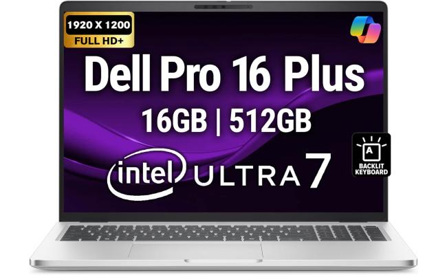Dell Pro 16 Plus PB16250 (2025) AI Capable PC NEW Intel® Ultra 7 Gen II 266V vPro 8-Cores Elegant & Durable Aluminum Design w/ 3 Years Wrranty , Platinum Silver