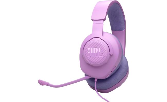 JBL Quantum 100M2 Wired Gaming Headphones, 40mm Dynamic Drivers, Detachable Boom, Directional Microphone Pick-Up Pattern, Fabric-Covered Memory Foam Ear Cushions, 1.2m Cable, Purple