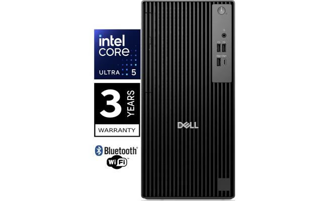 Dell Pro Tower QCT1250 (2025) NEW Intel Core Ultra 5 235 14-Cores Tower w/ Wireless WIFI 6 & Bluetooth & 3 Years Warranty - Black