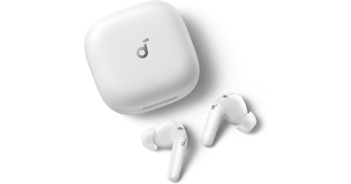 Anker Soundcore R60I NC، إلغاء الضوضاء التكيفي في الوقت الحقيقي، صوت عالي الدقة، سماعات أذن للترجمة، وقت تشغيل 50 ساعة، سماعات أذن لاسلكية، سماعات بلوتوث، صوت مكاني، شحن سريع، IP55، أبيض