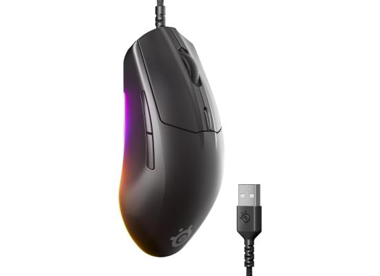 SteelSeries Rival 3 Gen 2 Gaming Mouse — 8500 DPI TrueMove Core Optical Sensor , 60 Million Click Durability , Low Latency, 77g Lightweight , 100% PTFE Feet , RGB ,Black